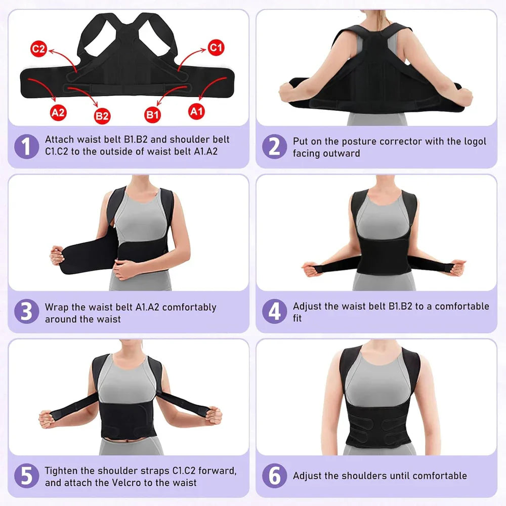 Posture Corrector Adjustable Muscle Supporter Belt
